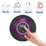 Ultrasonic Retainer Cleaner Machine 45kHz Ultrasonic Dentures Cleaner for Night Guards Braces  Aligner Black