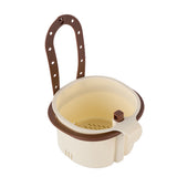 Colander Strainer Skimmer Basket Filter Drain Kitchen Sink Rack with Quick Release Bottom Brown