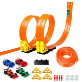 4M Flexible Race Track Toy DIY Bendable Ramp with Suction Cups Roll-Up Car Track Set Orange