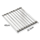 Foldable Over Sink Drying Drainer Stainless Steel Dish Rack for Kitchen