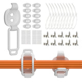 10 Pcs Adhesive Cable Clips Cord Organizer Zip Tie Mount Holder White