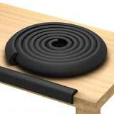 2 PCS 2m Self Adhesive L Shaped NBR Foam Table Edge Guards Black