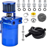 Oil Catch Breather Can Kit Universal Petrol Filter with Air Filter and Cleaning Balls Blue