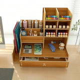 Wood Desk Organizer with Drawers for Art & Stationery Style 3