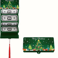 10-Slot Foldable Christmas Red Envelope Holder with Gold Foil Stamping – Holiday Money Gift Envelope Organizer Green