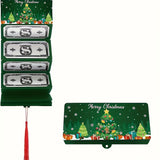 10-Slot Foldable Christmas Red Envelope Holder with Gold Foil Stamping – Holiday Money Gift Envelope Organizer Green