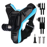 Helmet Chin Mount Holder Motorcycle Strap Quick Release Shockproof Blue