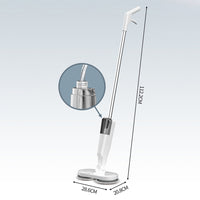 Cordless Electric Spray Mop Spin Cleaning Scrubber with Detachable Tank for Hardwood Floor White