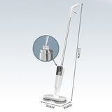 Cordless Electric Spray Mop Spin Cleaning Scrubber with Detachable Tank for Hardwood Floor White