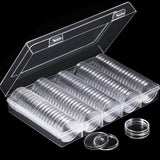 100 Pieces 30mm Coin Capsules Coin Holders Round Coin Protectors with Storage Organizer Box for Coin Collection Supplies