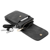 PU Leather Women’s Crossbody Bag with Adjustable Strap Small Cell Phone Purse Black