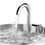 USB Powered 2.2L Stainless Steel Pet Water Fountain Easy Drinking Fountain for Cats and Small Pets Long Window Style