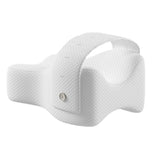 Memory Foam Knee Pillow for Side Sleepers Leg Pillow with Adjustable Strap White