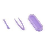 6PCS Contact Lens Tweezers Stick Inserter Remover Tool Kit Tip Storage Case Box Set Purple
