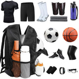 Soccer Backpack Water Resistant Soccer Bag with Ball Holder and Shoe Compartment Black