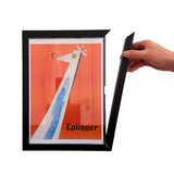 Magnetic Kids Art Frames Wooden Artwork Display Holder for Up to 100 Sheets of A4 Paper Black
