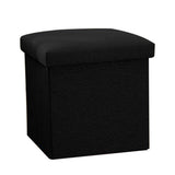 Foldable Shoe Bench Storage Ottoman with Thick Foam Seat Lid Black