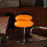 Dimmable Egg Tart Bedside Lamp Mid Century Modern Nightstand Light Orange