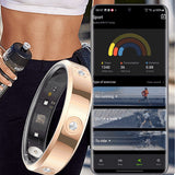 Smart Health Ring with Heart Rate Sleep & Blood Oxygen Monitoring Rose Gold
