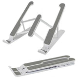 Foldable Aluminum Laptop Stand with Adjustable Height for Desk Use White