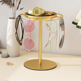 Metal Glasses Organizer Stand with Storage Tray Stylish Desk Organizer for Sunglasses Jewelry Gold