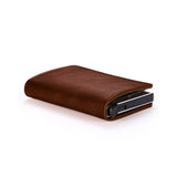RFID Blocking Wallet PU Leather Credit Card Holder Money Cash Purse Dark Brown