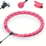 Weighted Hula Hoop 32 Sections with Massage Rollers Pink