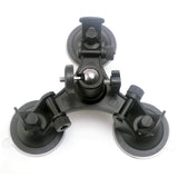 Triple Suction Cup Mount for GoPro and Action Cameras  Adjustable Camera Mount with Phone Clamp