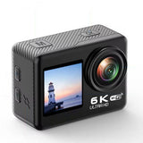 6K 30FPS Action Camera with Waterproof Case Dual Screens and EIS Stabilization
