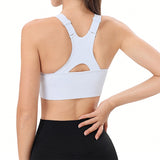 Adjustable Sports Bras Wide Strap Design for Running and Gym Fitness White