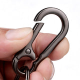 4 Pcs Metal Keychains Keyring Clip Holder Organizer for Home Car Keys Black