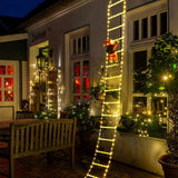 Christmas Decorative Ladder Lights with Santa Claus Xmas Party Decorations for Indoor Outdoor Warm