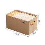 Set of 2Pcs Clothing Storage Box with Handles Wardrobe Storage Organizer Underwear Storage Khaki