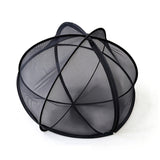 Foldable Mesh Pet Playpen Tent Pop Up Zipper for Outdoor Cats Black