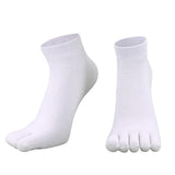 5 Pairs of Mens Breathable Five Toe Socks White