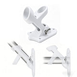 45 and 90 Degree Dual Hole Flag Pole Wall Mount Adjustable Aluminum White