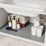 Under Sink Silicone Mat Raised Edge for Cabinet Floor Protection Gray