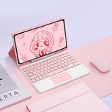 Keyboard Case with Mouse for iPad 11 A16 2025 and iPad 10th Gen 10.9 Bluetooth Keyboard with Touchpad Multi-Angle Stand Pink