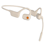 Open-Ear Air Conduction Headphones Wireless with Noise Canceling Mic for Sports Office Apricot