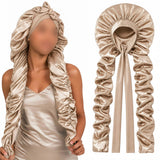 Double Layer Satin Bonnet for Long Hair Braids and Natural Hairstyles Champagne
