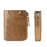 RFID Shielding PU Wallet Anti-theft Cash Credit Card Holder ID Purse Khaki