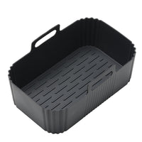 Reusable Silicone Air Fryer Liner – Non-Stick Dual Basket & Easy Clean Black