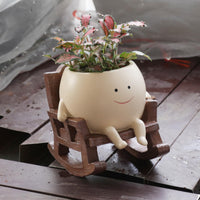 Smily Face Planter Pot Cute Resin Flower Succulent Plant Pot
