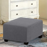 Elastic Footrest Cover Jacquard Textured Stripes with Strap Dark Gray