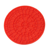 Dog Lick Pad Bath Washing Buddy Suction Grooming Pad Helper Slow Feeder Mat Red