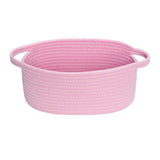 Gift Basket With Bag And Ribbons Woven Storage Basket With Handle - Pink