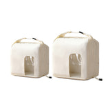 2 Piece Hand Compression Quilt Storage Bags with Valve and Clear Window Beige