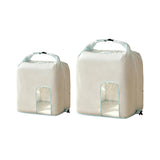 2 Piece Hand Compression Quilt Storage Bags with Valve and Clear Window Sky Blue