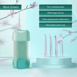 Portable Electric Water Flosser with 200ML Telescopic Tank Travel Oral Irrigator for Teeth Cleaning Green