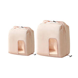 2 Piece Hand Compression Quilt Storage Bags with Valve and Clear Window Pink